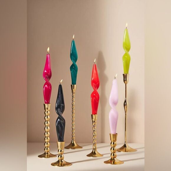 Anthropologie Glossy Twist Taper Candle (Sold Individually) - Picture 1 of 7